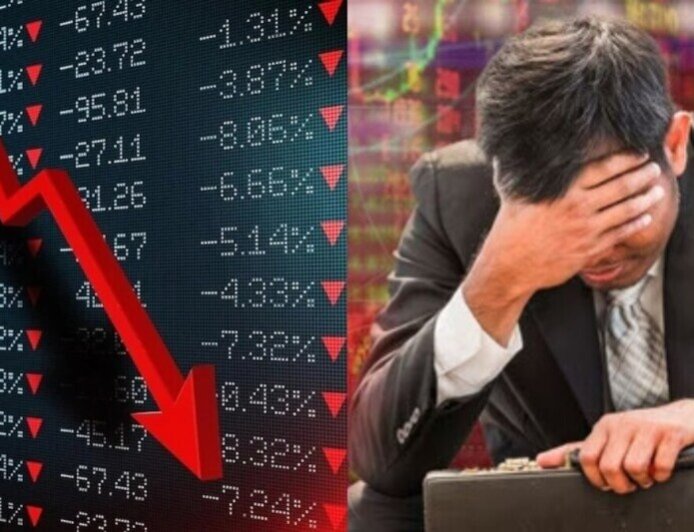 शेयर बाजार में बड़ी गिरावट, सेंसेक्स 600 अंक टूटा