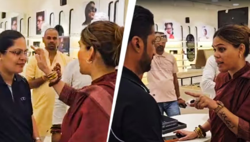 Muslim BJP leader storms Lenskart store amid bindi-hijab row, applies tilak on staff