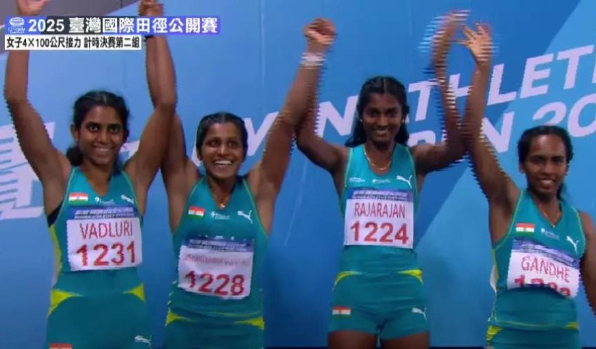 India's Women's Relay Team Creates History at Taiwan Open 2025 with Gold Medal Win – HRDS INDIA's Sneha Shines