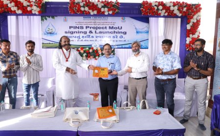 Gujarat Green Revolution Company and Tata Chemicals Society for Rural Development Launch Pressurized Irrigation Network System (PINS) Project in Okhamandal
