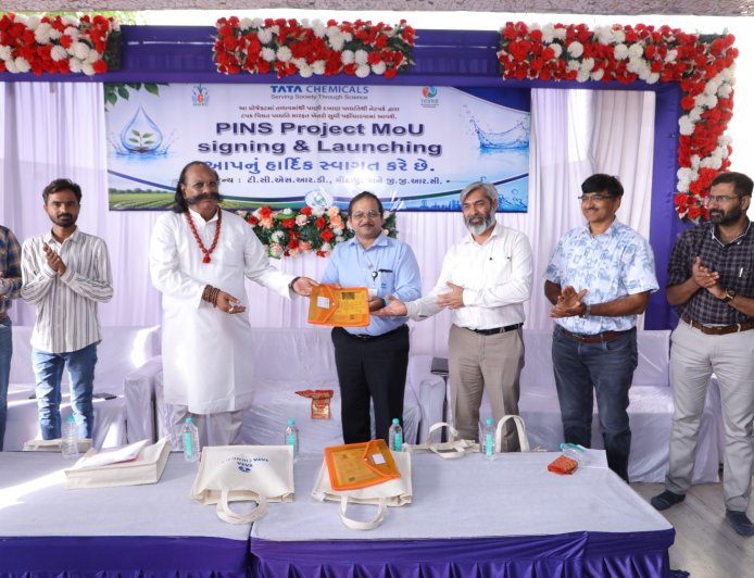 Gujarat Green Revolution Company and Tata Chemicals Society for Rural Development Launch Pressurized Irrigation Network System (PINS) Project in Okhamandal